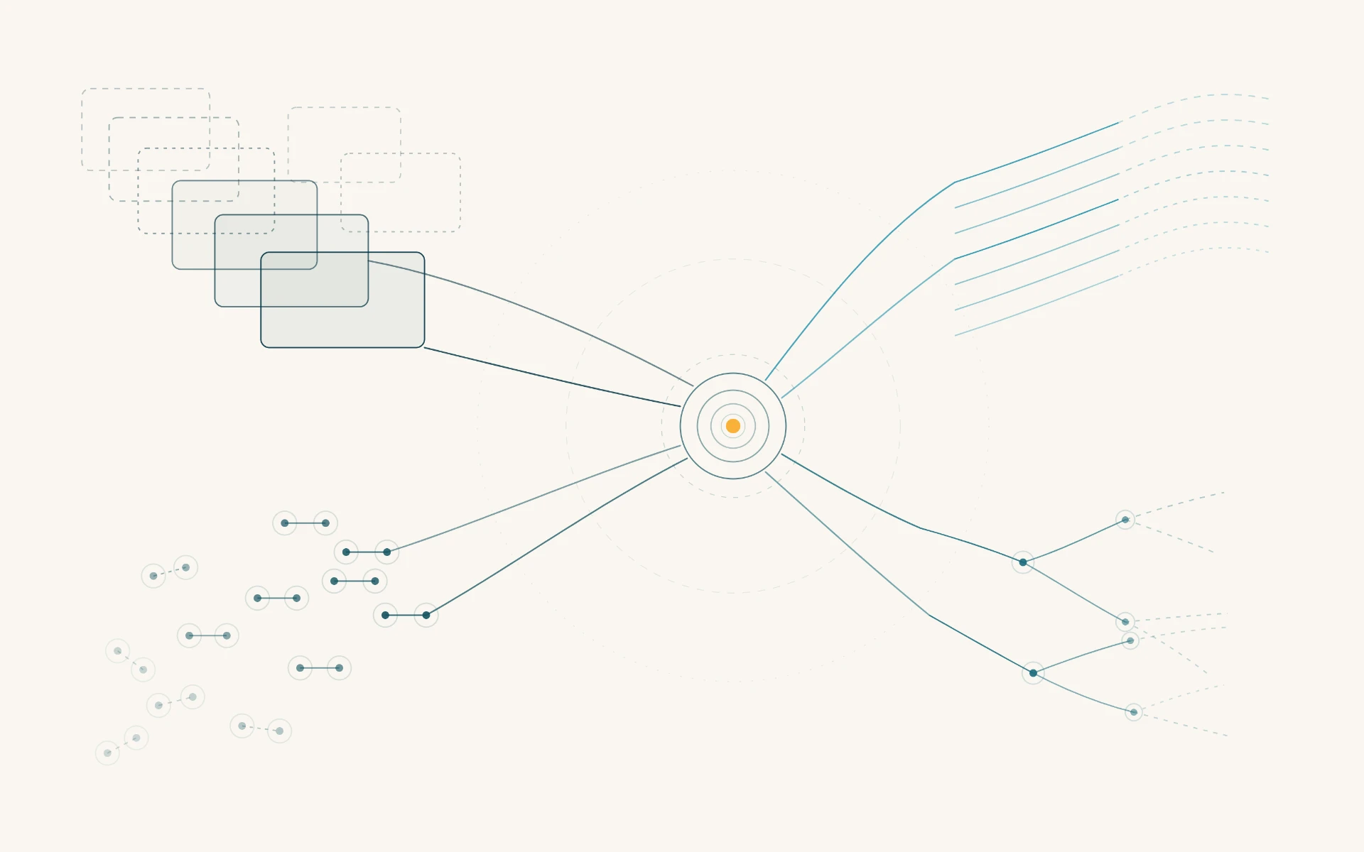 Diagram: a single diagnosis branching into engagement paths and delivery tracks